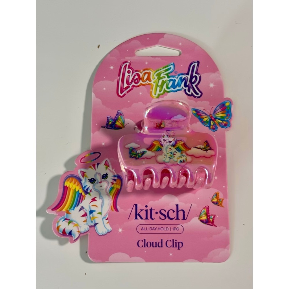 Lisa Frank Kitsch Cloud Clip Pink Angel Kitty Claw Pastel Goth Y2K Nostalgia